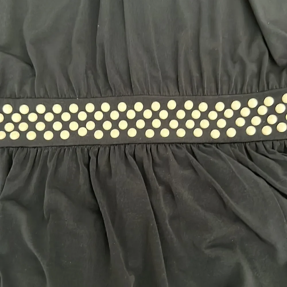 Gorgeous Micheal Kors navy blue sleeveless maxi white beads around neck & waist